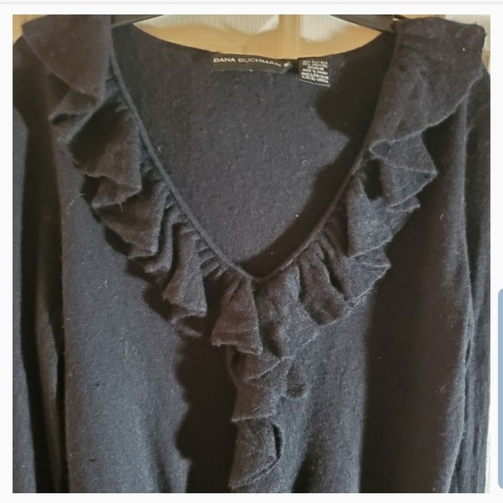 Dana Buchman black silk cashmere blend sweater - Picture 4 of 6